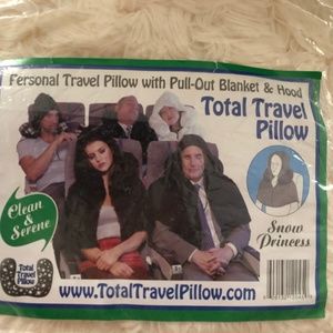 Total Personal Travel Pillow With Hoodie & Blanket